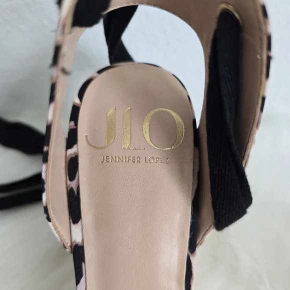 J Lo Jennifer Lopez Meenk Leopard Print Wedge Espadrille Wedge 7.5 - Picture 4 of 5